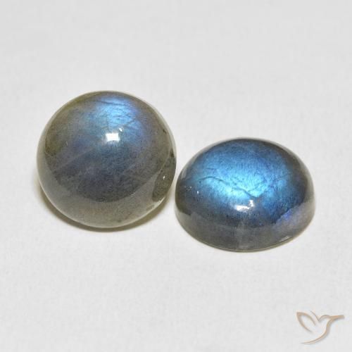 12.21 ctw Multicolor Labradorite Stones, Natural Labradorite in Round Cabochon Shape for Sale