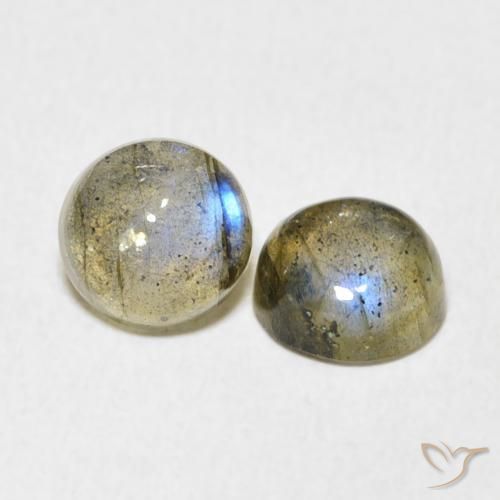 3.02 ctw Multicolor Labradorite Stones, Natural Labradorite in Round Cabochon Shape for Sale