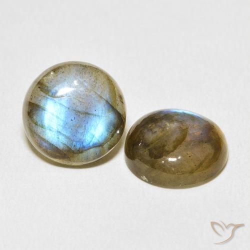11.18 ctw Multicolor Labradorite Stones, Natural Labradorite in Round Cabochon Shape for Sale