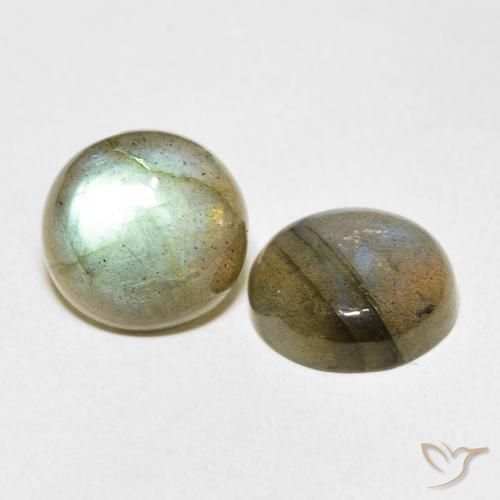 13.90 ctw Multicolor Labradorite Stones, Natural Labradorite in Round Cabochon Shape for Sale