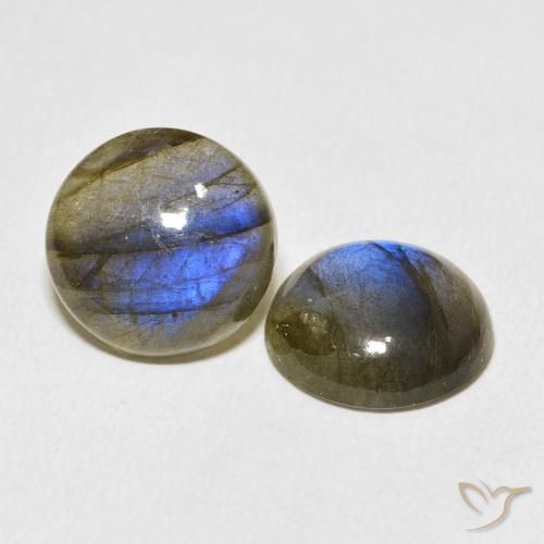 12.98 ctw Multicolor Labradorite Stones, Natural Labradorite in Round Cabochon Shape for Sale