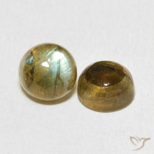 3.50 ctw Multicolor Labradorite Stones, Natural Labradorite in Round Cabochon Shape for Sale