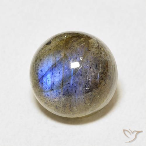 4.03 ct Multicolor Labradorite Stone, Natural Labradorite in Round Cabochon Shape for Sale