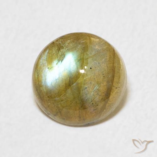 1.62 ct Multicolor Labradorite Stone, Natural Labradorite in Round Cabochon Shape for Sale