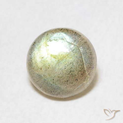 1.26 ct Multicolor Labradorite Stone, Natural Labradorite in Round Cabochon Shape for Sale