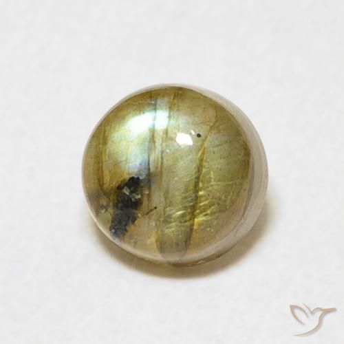 1.14 ct Multicolor Labradorite Stone, Natural Labradorite in Round Cabochon Shape for Sale