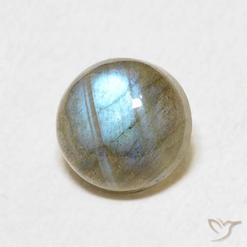 1.77 ct Multicolor Labradorite Stone, Natural Labradorite in Round Cabochon Shape for Sale
