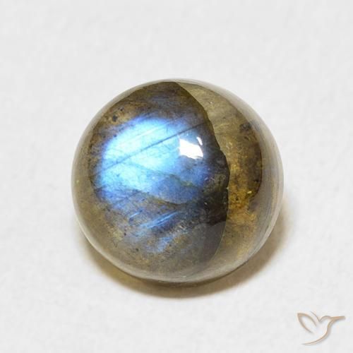3.53 ct Multicolor Labradorite Stone, Natural Labradorite in Round Cabochon Shape for Sale