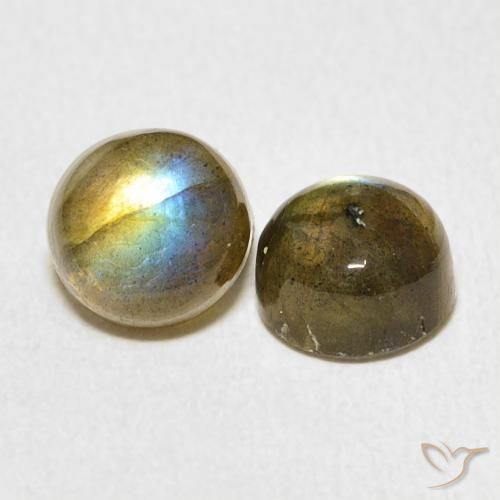 3.39 ctw Multicolor Labradorite Stones, Natural Labradorite in Round Cabochon Shape for Sale