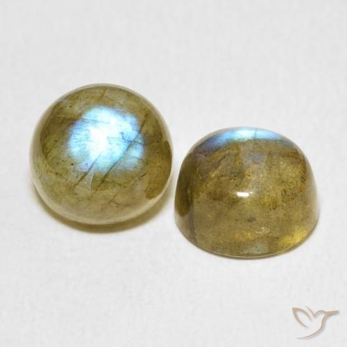 7.29 ctw Multicolor Labradorite Stones, Natural Labradorite in Round Cabochon Shape for Sale