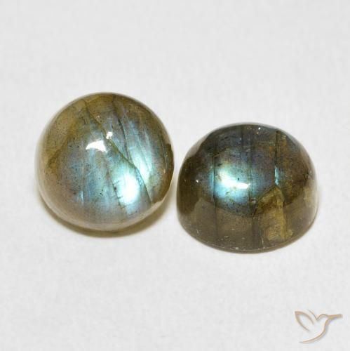7.23 ctw Multicolor Labradorite Stones, Natural Labradorite in Round Cabochon Shape for Sale