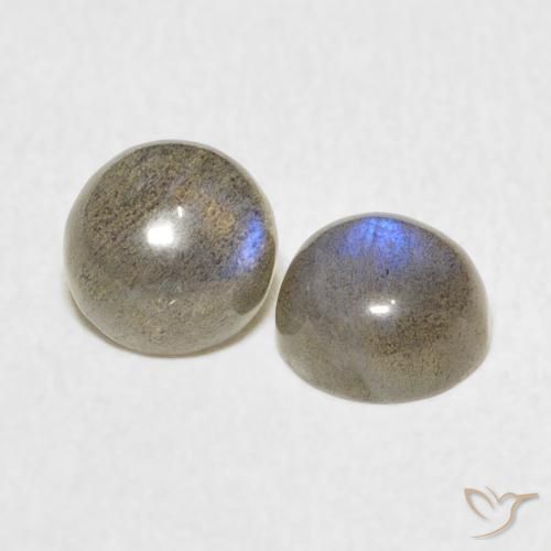 2.14 ctw Multicolor Labradorite Stones, Natural Labradorite in Round Cabochon Shape for Sale