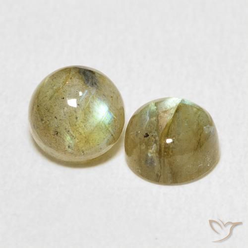 2.31 ctw Multicolor Labradorite Stones, Natural Labradorite in Round Cabochon Shape for Sale