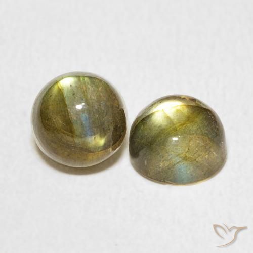 2.31 ctw Multicolor Labradorite Stones, Natural Labradorite in Round Cabochon Shape for Sale