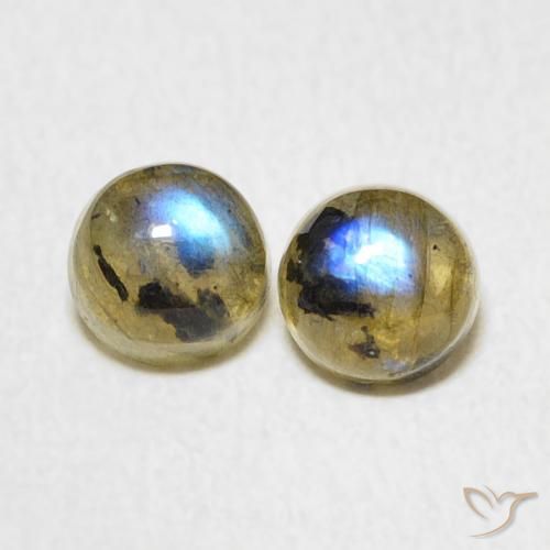 1.34ctw Natural Multicolor Labradorite, Round, Translucent