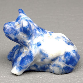 68.22 ct Blue Lapis Lazuli Gemstone, Lapis Lazuli Gem in Carved Dog Shape for Sale.