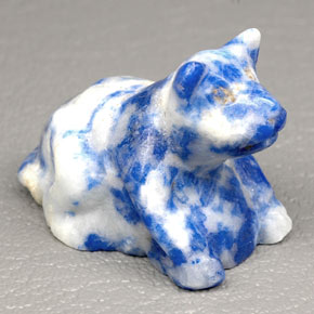 68.22 ct Blue Lapis Lazuli Stone, Natural Lapis Lazuli in Carved Dog Shape for Sale