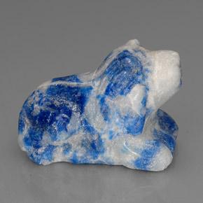 66.94 ct Blue Lapis Lazuli Stone, Natural Lapis Lazuli in Carved Dog Shape for Sale