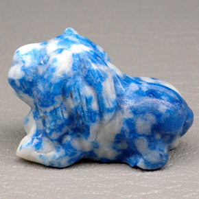 96.76 ct Blue Lapis Lazuli Gemstone, Lapis Lazuli Gem in Carved Lion Shape for Sale.