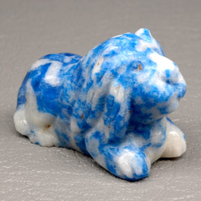 96.76 ct Blue Lapis Lazuli Stone, Natural Lapis Lazuli in Carved Lion Shape for Sale