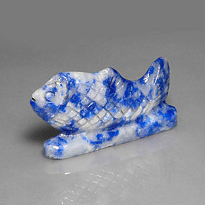 33.70 ct Blue Lapis Lazuli Stone, Natural Lapis Lazuli in Carved Fish Shape for Sale