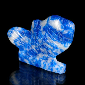 26.35 ct Blue Lapis Lazuli Gemstone, Lapis Lazuli Gem in Carved Fish Shape for Sale.