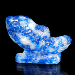 26.35 ct Blue Lapis Lazuli Stone, Natural Lapis Lazuli in Carved Fish Shape for Sale