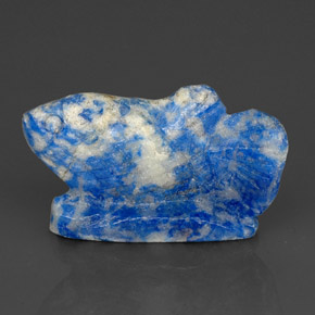 28.02 ct Blue Lapis Lazuli Gemstone, Lapis Lazuli Gem in Carved Fish Shape for Sale.