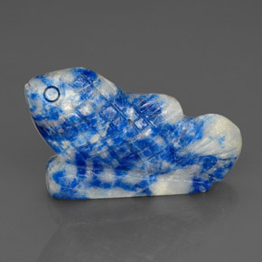 29.02 ct Blue Lapis Lazuli Gemstone, Lapis Lazuli Gem in Carved Fish Shape for Sale.