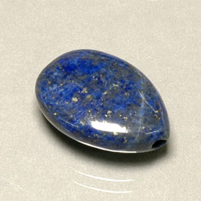 6.06 ct Blue Lapis Lazuli Gemstone, Lapis Lazuli Gem in Pear Cabochon with Hole Shape for Sale.