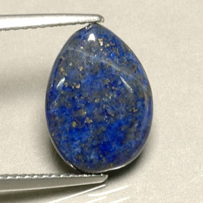 6.06 ct Blue Lapis Lazuli Stone, Natural Lapis Lazuli in Pear Cabochon with Hole Shape for Sale