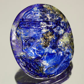 48.98 ct Blue Lapis Lazuli Stone, Natural Lapis Lazuli in Carved Cameo Shape for Sale