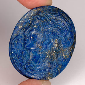 Lapis Lazuli Gemstone in 33.3 x 28.2 mm Size for Sale, Lapis Lazuli Stone in Royal Blue Color