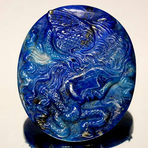 48.25 ct Blue Lapis Lazuli Stone, Natural Lapis Lazuli in Carved Cameo Shape for Sale