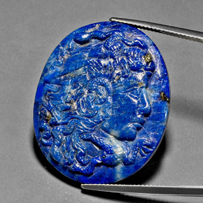 43.12 ct Blue Lapis Lazuli Stone, Natural Lapis Lazuli in Medusa Cameo Shape for Sale
