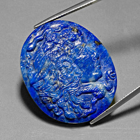 Lapis Lazuli Gemstone in 33.8 x 28 mm Size for Sale, Lapis Lazuli Stone in Royal Blue Color
