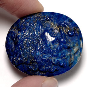 43.21 ct Blue Lapis Lazuli Stone, Natural Lapis Lazuli in Medusa Cameo Shape for Sale