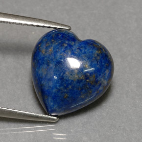 6.02 ct Blue Lapis Lazuli Gemstone, Lapis Lazuli Gem in Heart Cabochon Shape for Sale.