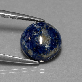 3.05 ct Blue Lapis Lazuli Stone, Natural Lapis Lazuli in Round Cabochon Shape for Sale