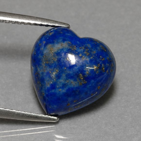 5.64 ct Blue Lapis Lazuli Gemstone, Lapis Lazuli Gem in Heart Cabochon Shape for Sale.