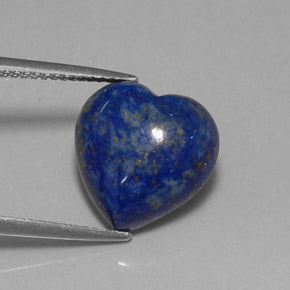 5.89 ct Blue Lapis Lazuli Gemstone, Lapis Lazuli Gem in Heart Cabochon Shape for Sale.
