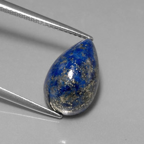 7.60 ct Blue Lapis Lazuli Gemstone, Lapis Lazuli Gem in Pear Cabochon Shape for Sale.