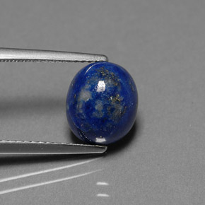 3.37 ct Blue Lapis Lazuli Gemstone, Lapis Lazuli Gem in Oval Cabochon Shape for Sale.