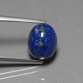 4.87 ct Blue Lapis Lazuli Gemstone, Lapis Lazuli Gem in Oval Cabochon Shape for Sale.