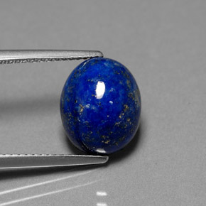 5.41 ct Blue Lapis Lazuli Gemstone, Lapis Lazuli Gem in Oval Cabochon Shape for Sale.