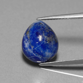 4.92 ct Blue Lapis Lazuli Gemstone, Lapis Lazuli Gem in Pear Cabochon Shape for Sale.