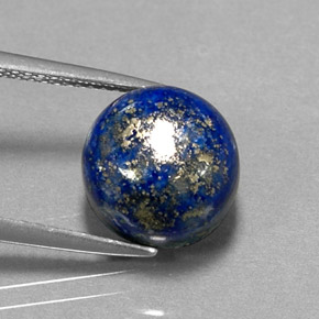 5.87 ct Blue Lapis Lazuli Stone, Natural Lapis Lazuli in Round Cabochon Shape for Sale