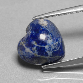 3.85 ct Blue Lapis Lazuli Gemstone, Lapis Lazuli Gem in Heart Cabochon Shape for Sale.