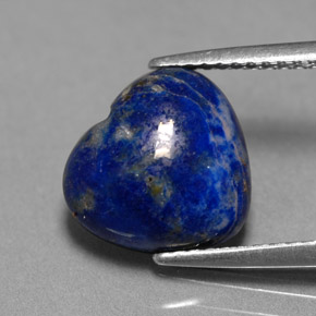 4.07 ct Blue Lapis Lazuli Gemstone, Lapis Lazuli Gem in Heart Cabochon Shape for Sale.