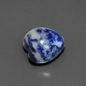 6.07 ct Blue Lapis Lazuli Gemstone, Lapis Lazuli Gem in Heart Cabochon Shape for Sale.